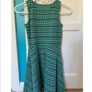 Aeropostale Teal Patterned Dress (XS)